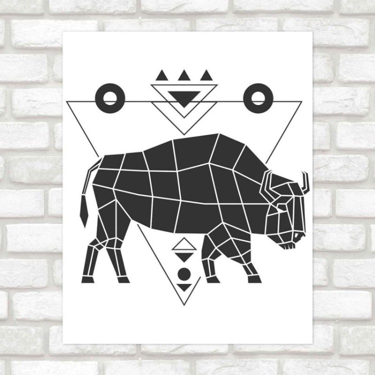Poster Decorativo touro geometrico PA040