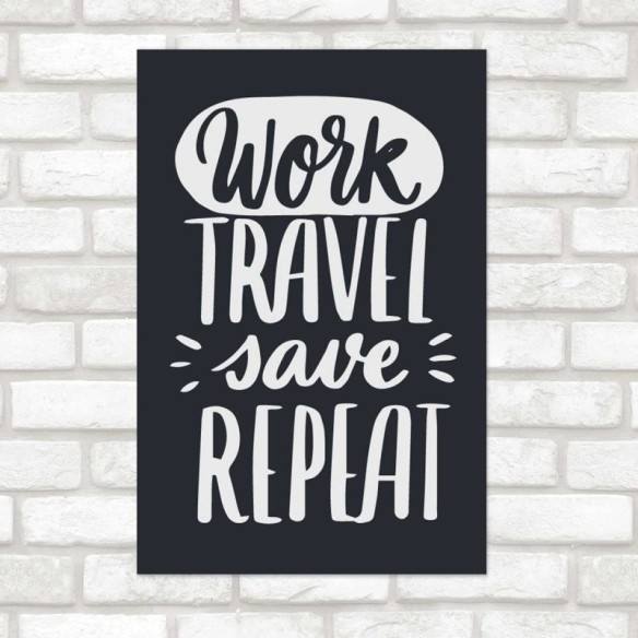 Poster Decorativo Trabalhe Vaje Lettering N07266