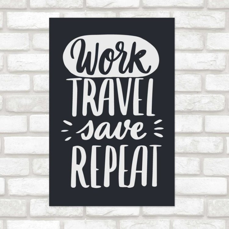 Poster Decorativo Trabalhe Vaje Lettering N07266