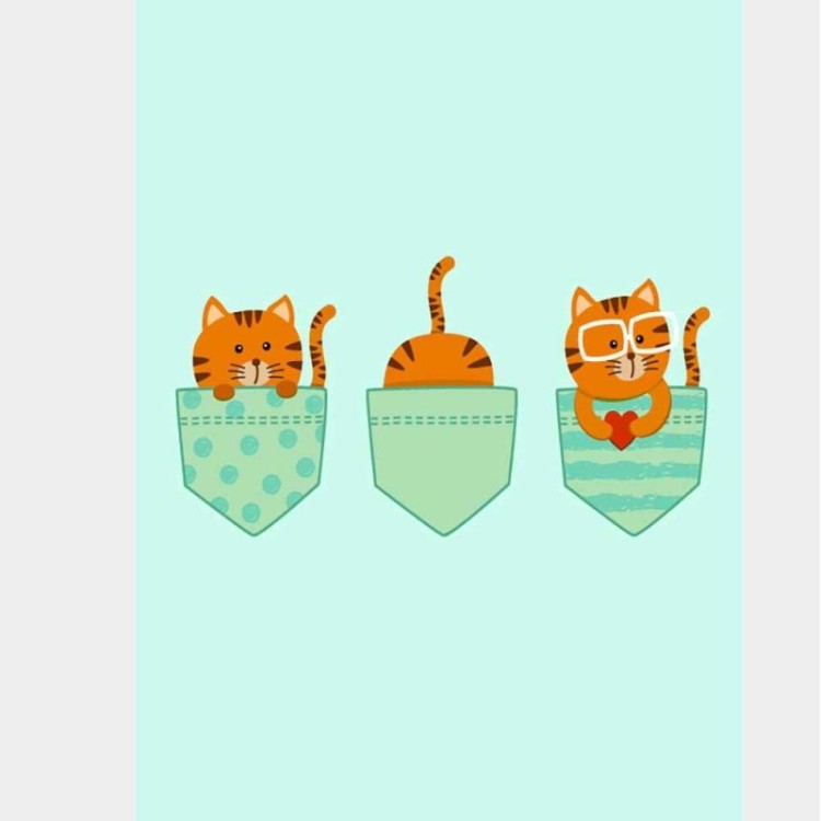 Poster Decorativo Três Gatos em Bolsos N08281