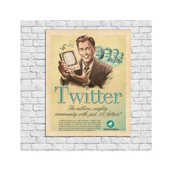 Poster decorativo Twitter Retrô 8508