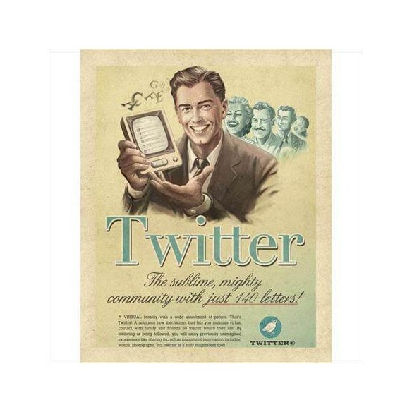 Poster decorativo Twitter Retrô 8508
