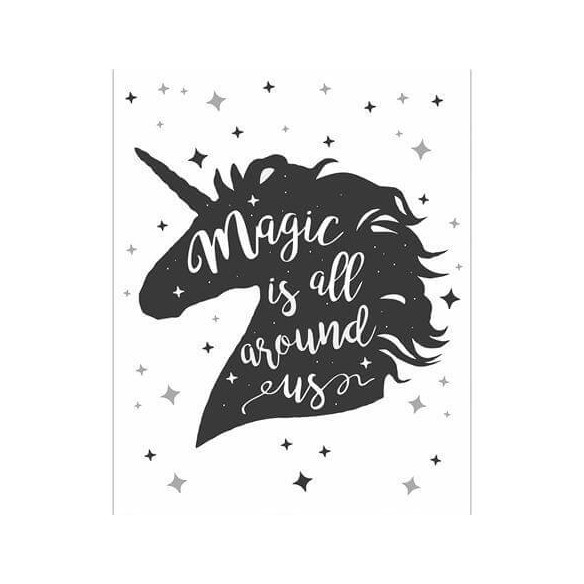 Poster Decorativo Unicórnio Estrelas 652356