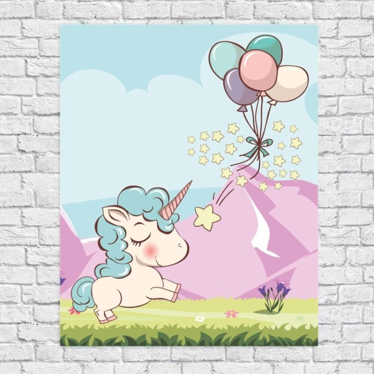 Poster Decorativo Unicórnio Infantil 2555