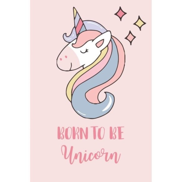 Poster Decorativo Unicórnio Rosa Born to be Unicorn N07227