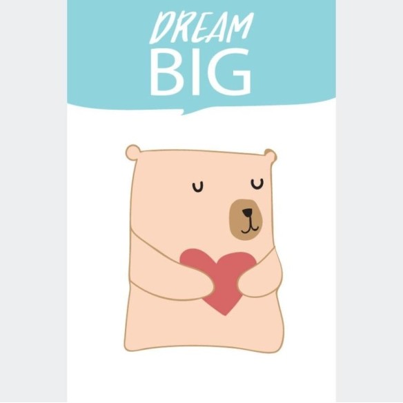 Poster Decorativo Ursinho Minimalista Sonhe Grande N07223