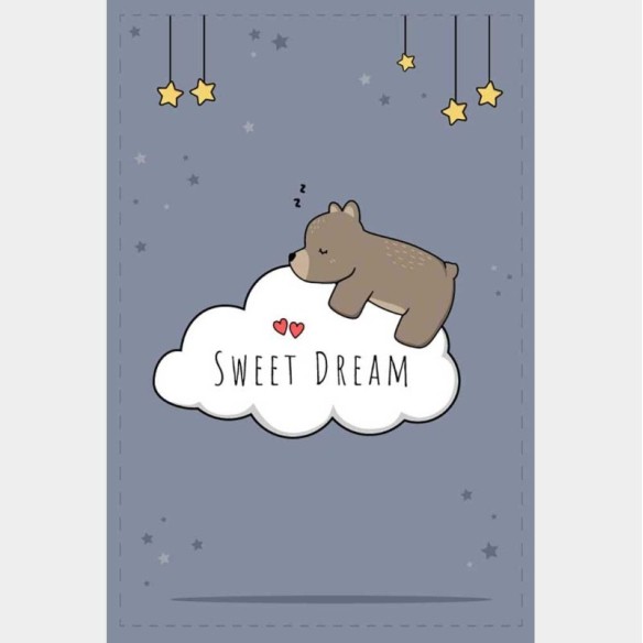 Poster Decorativo Urso Dormindo Sweet Dream N08280