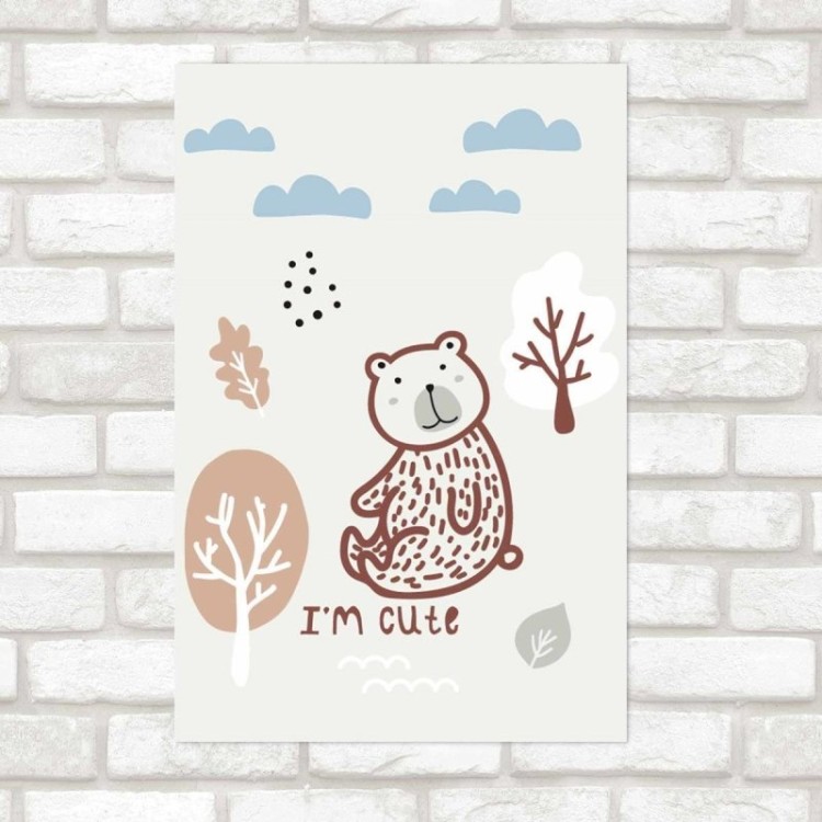 Poster Decorativo Urso E Árvores N09268