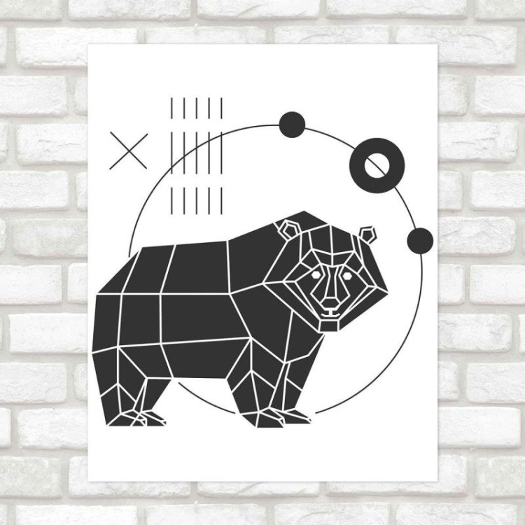 Poster Decorativo urso geometrico PA037