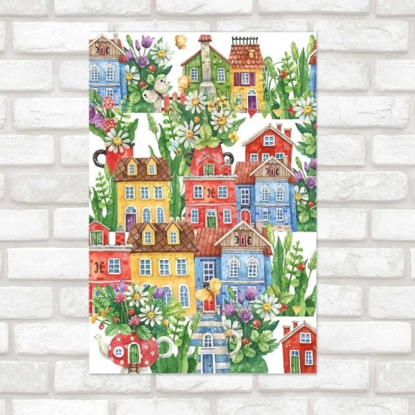 Poster Decorativo Vila em Aquarela N010284
