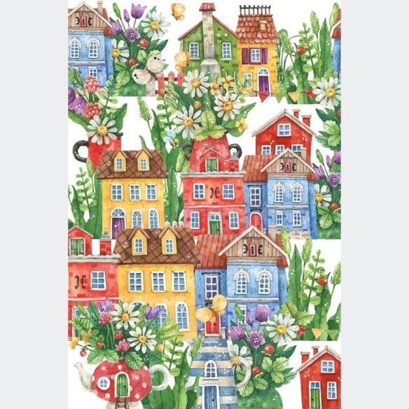 Poster Decorativo Vila em Aquarela N010284