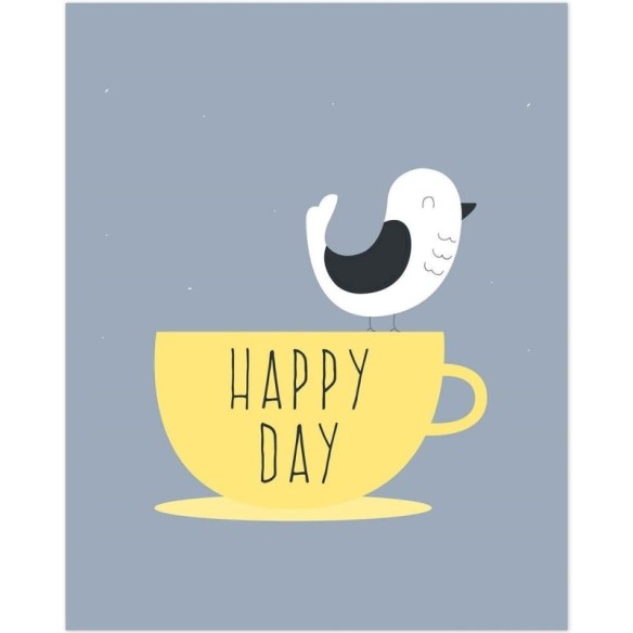 Poster Decorativo Xicara Happy Day PA061