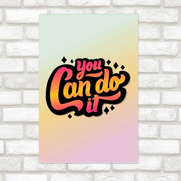 Poster Decorativo You Can Do It Retrô N07287