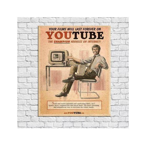 Poster decorativo Youtube Retrô 8509
