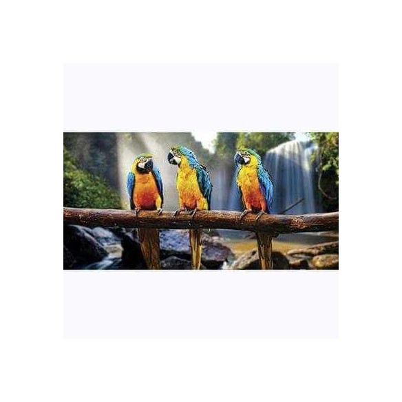 Painel Fotográfico Araras na Frente de uma Cachoeira