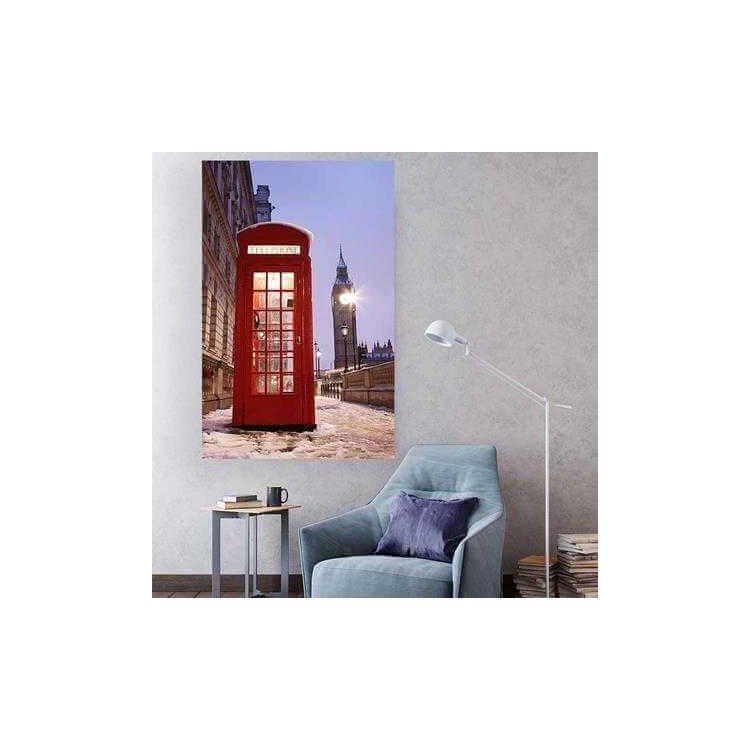 Painel Fotográfico Cabine Telefônica e Big Ben de Londres