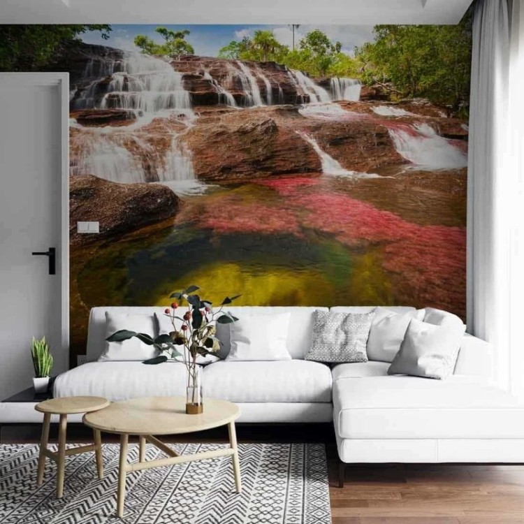 Painel Fotográfico Cachoeira no Rio Cristales Vermelho, Colômbia