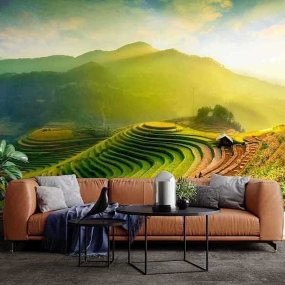 Painel Fotográfico Campos arroz Vietnã