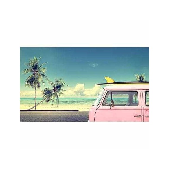 Painel Fotográfico Carro com  Prancha de Surf no Teto