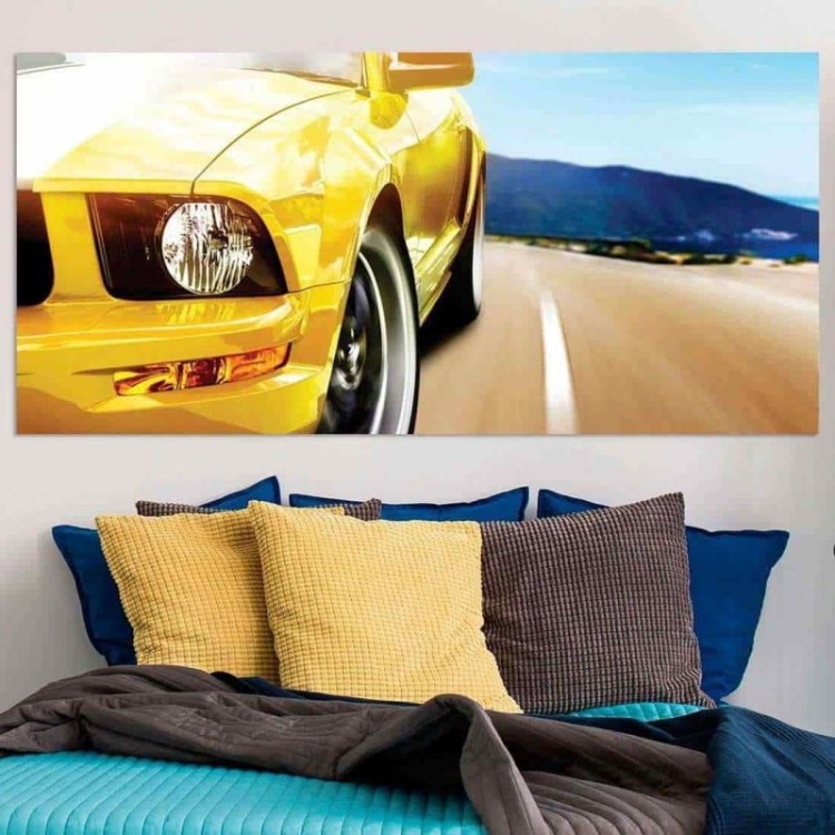 Painel Fotográfico Carro esportivo amarelo