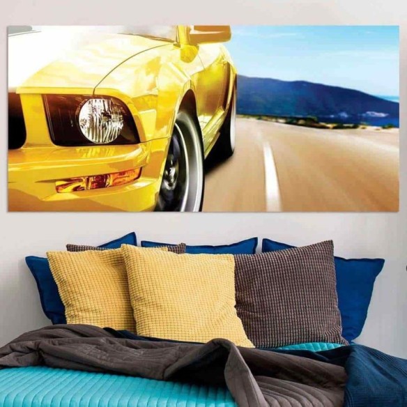Painel Fotográfico Carro esportivo amarelo