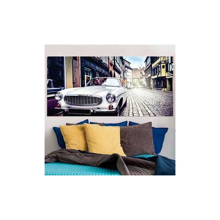 Painel Fotográfico Carro Retrô em Antiga Cidade...