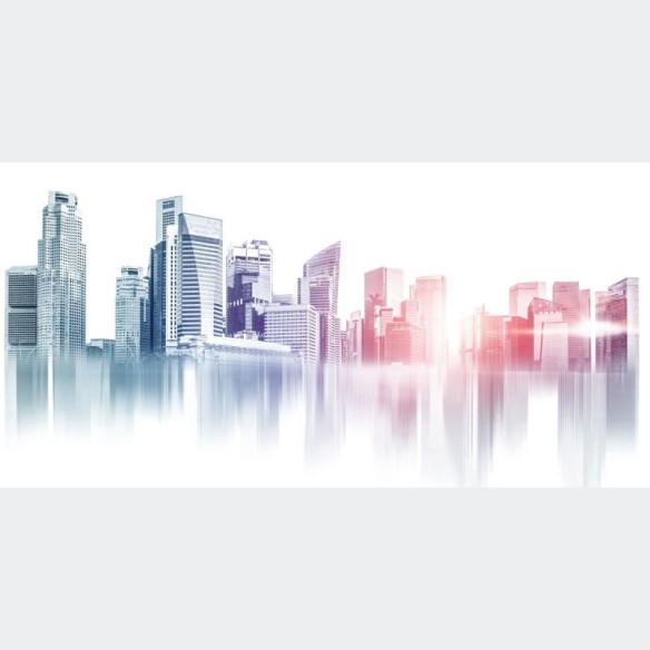 Painel Fotográfico Cidade Degradê Colorido N07176