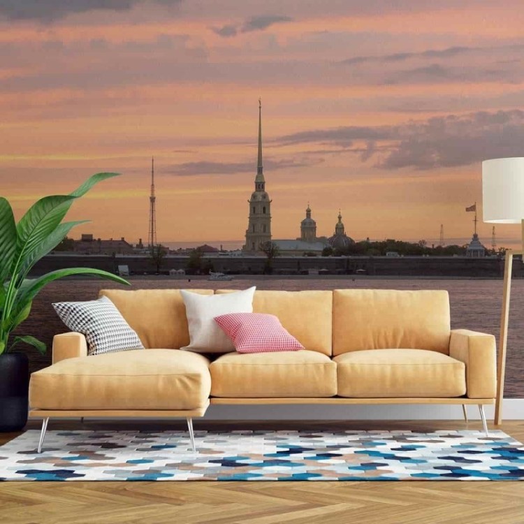 Painel Fotográfico Cidade e Mar Pôr-do-sol N07192