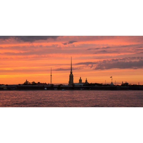 Painel Fotográfico Cidade e Mar Pôr-do-sol N07192