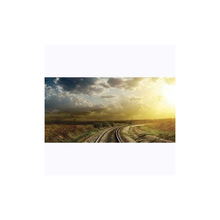 Painel Fotográfico Ferrovia ao pôr do Sol