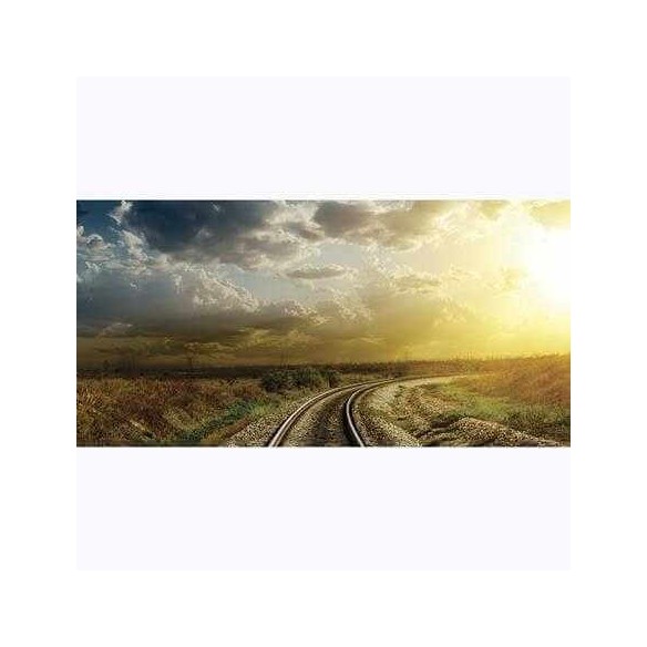 Painel Fotográfico Ferrovia ao pôr do Sol