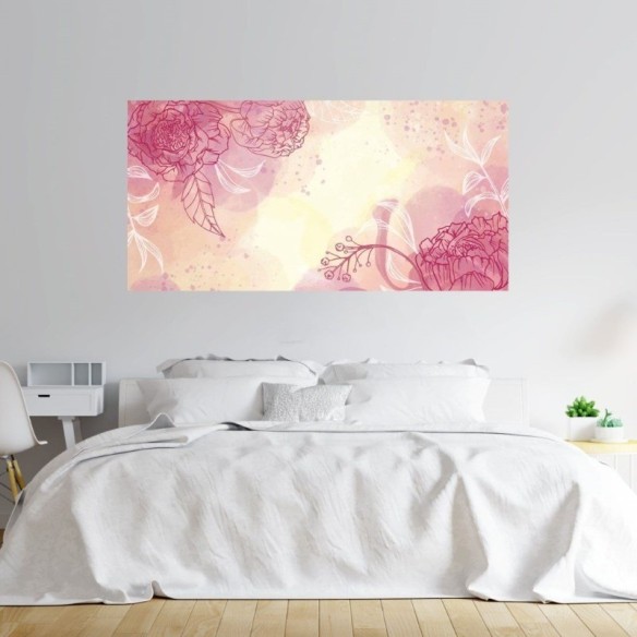 Painel Fotográfico Floral Aquarela Abstrata N015296