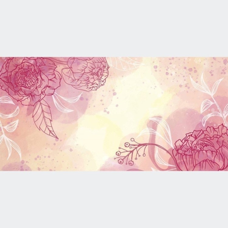 Painel Fotográfico Floral Aquarela Abstrata...