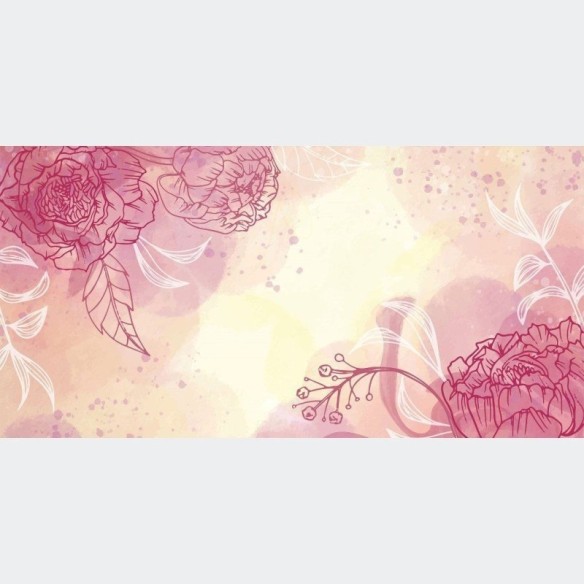 Painel Fotográfico Floral Aquarela Abstrata N015296