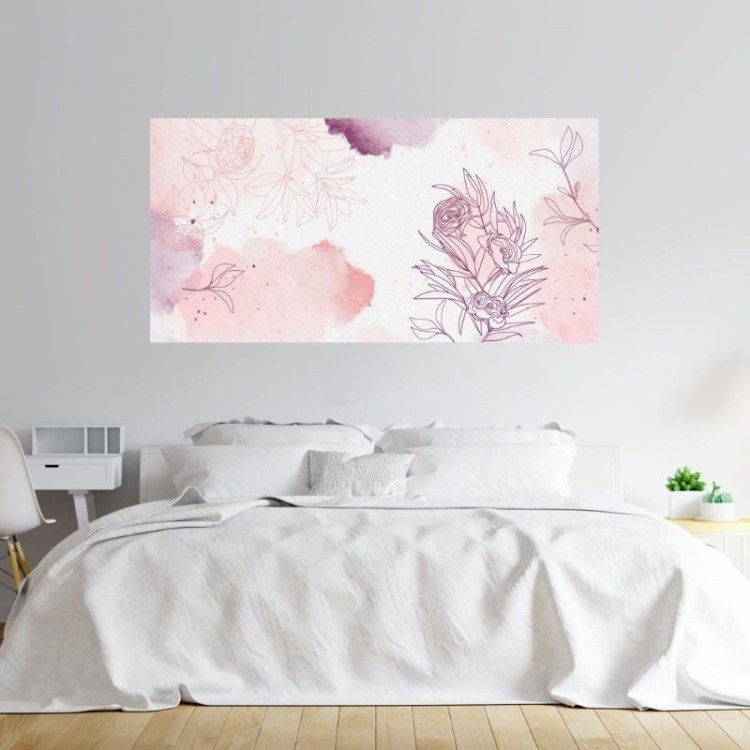 Painel Fotográfico Floral Aquarela Abstrato...