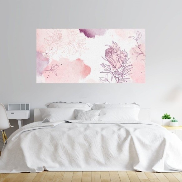Painel Fotográfico Floral Aquarela Abstrato N015288