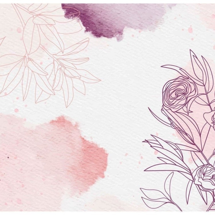 Painel Fotográfico Floral Aquarela Abstrato...