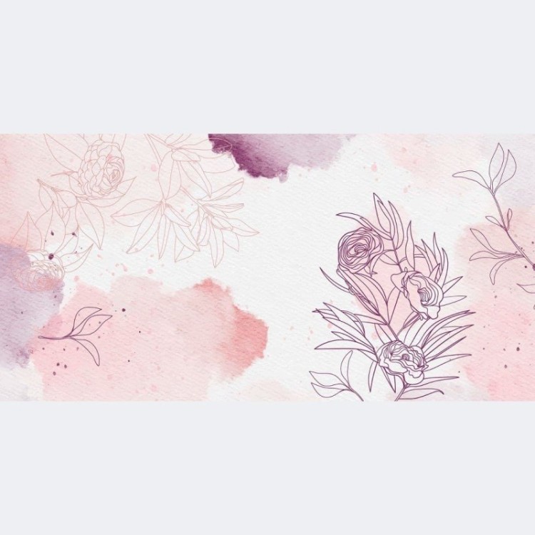 Painel Fotográfico Floral Aquarela Abstrato...