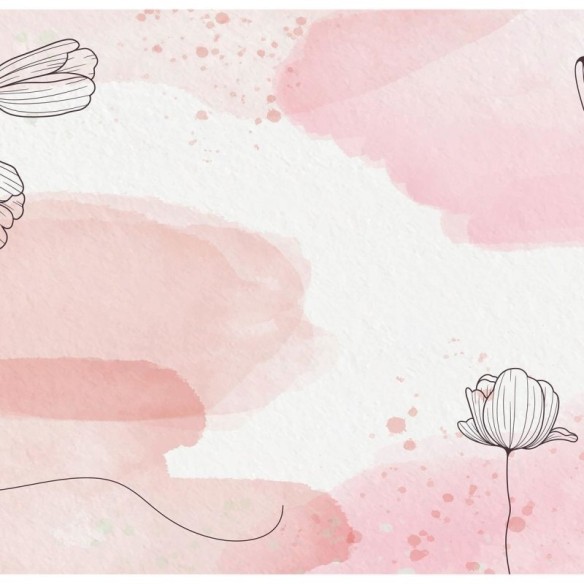 Painel Fotográfico Floral Aquarela N010296