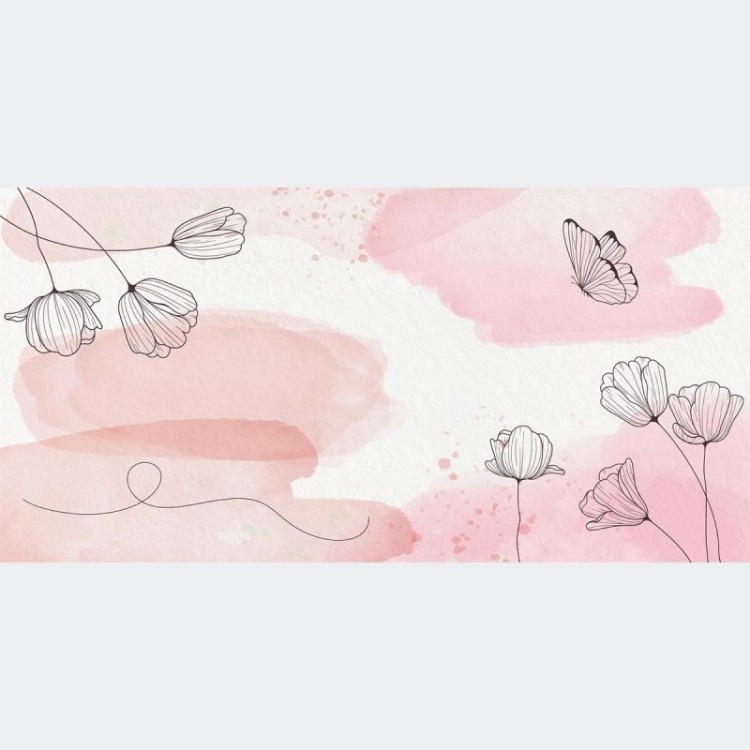 Painel Fotográfico Floral Aquarela N010296