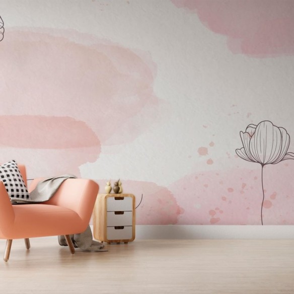 Painel Fotográfico Floral Aquarela N010296