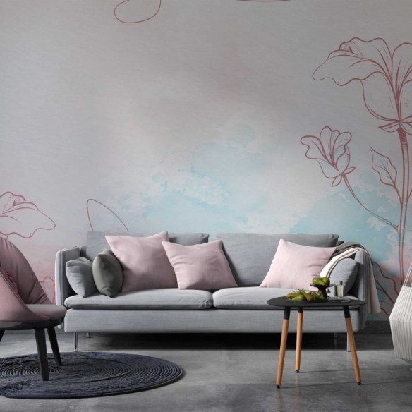Painel Fotográfico Floral Aquarela N010300