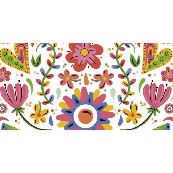 Painel Fotográfico Flores e Corações coloridos N07172