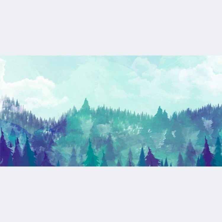 Painel Fotográfico Floresta Aquarela N015276
