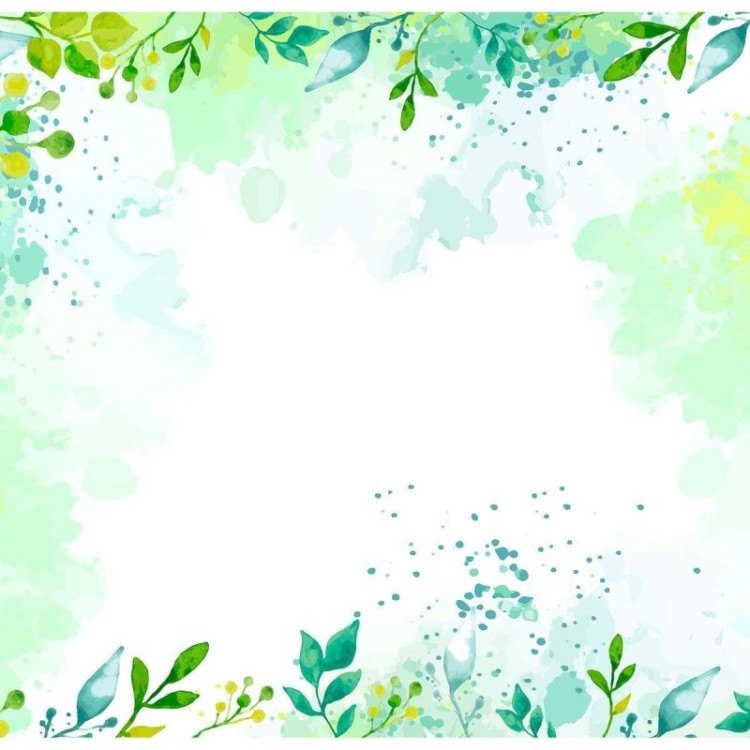 Painel Fotográfico Folhas Aquarela N010294