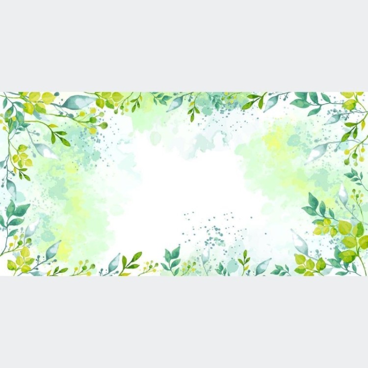 Painel Fotográfico Folhas Aquarela N010294