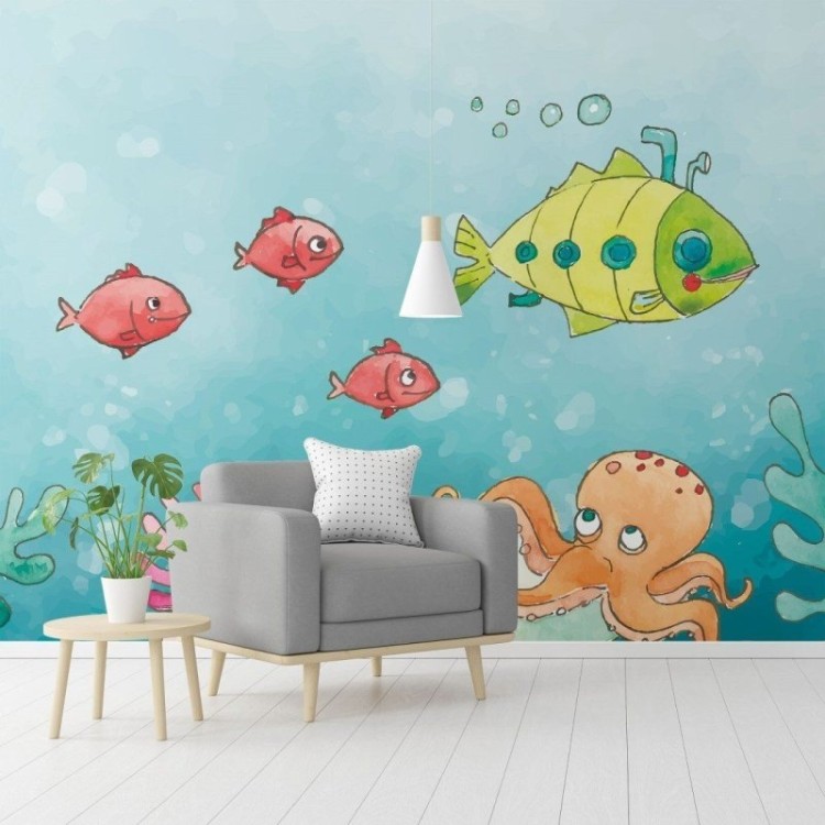 Painel Fotográfico Infantil Fundo Do Mar N015291