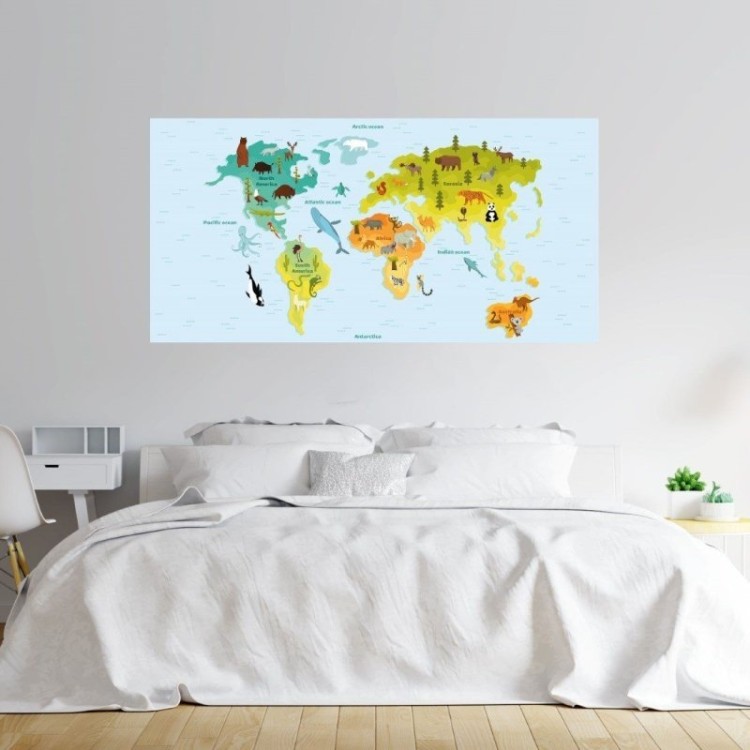 Painel Fotográfico Infantil Mapa Mundi N015282