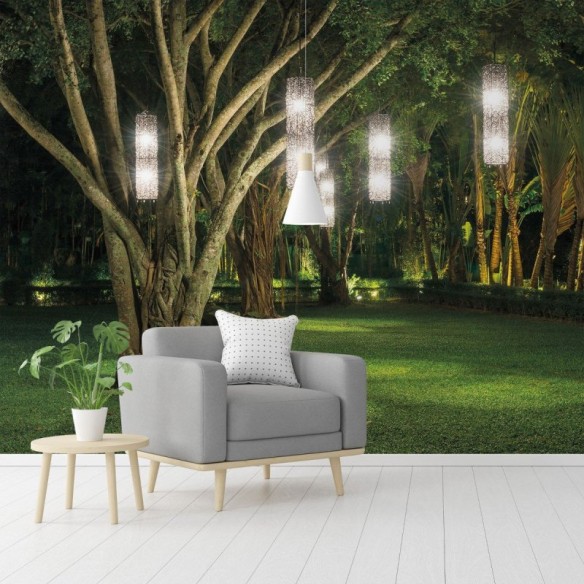 Painel Fotográfico Jardim Com Lâmpadas N016148