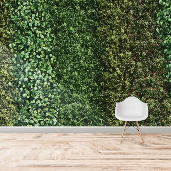 Painel Fotográfico Jardim Vertical Folhas Verdes N017142
